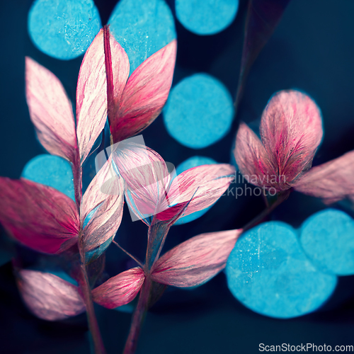 Image of Blue and pink abstract flower Illustration for prints, wall art,