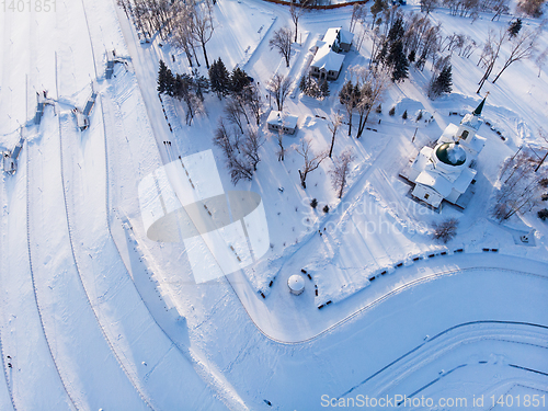 Image of Aerial shot of main view to Barnaul city