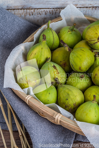 Image of Delicious figs on kitchen coutertop