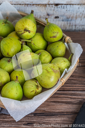Image of Delicious figs on kitchen coutertop