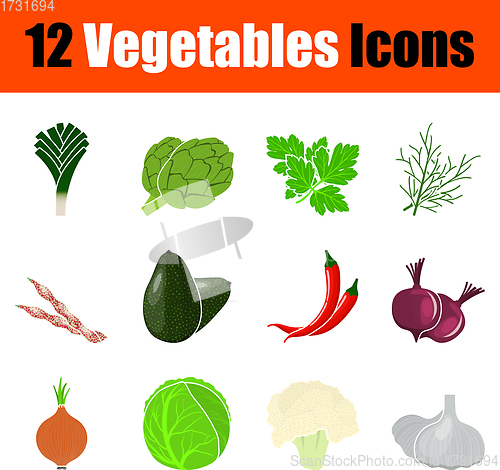 Image of Vegetables Icon Set