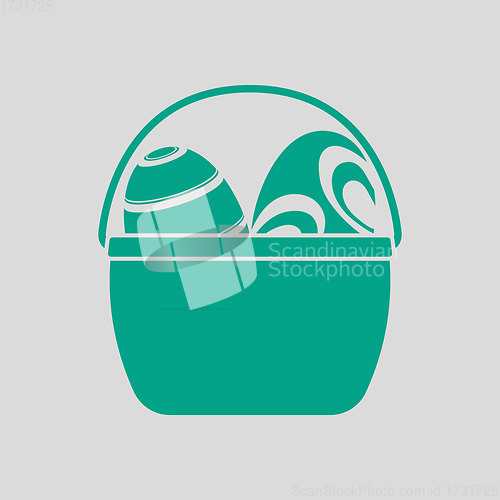 Image of Easter Basket With Eggs Icon