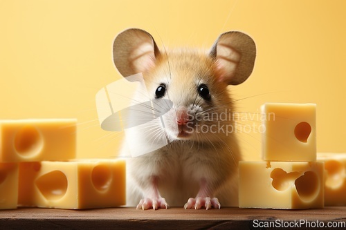 Image of Mouse with piece of cheese