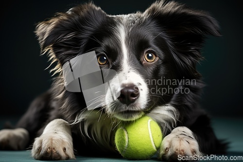Image of Funny dog with small ball