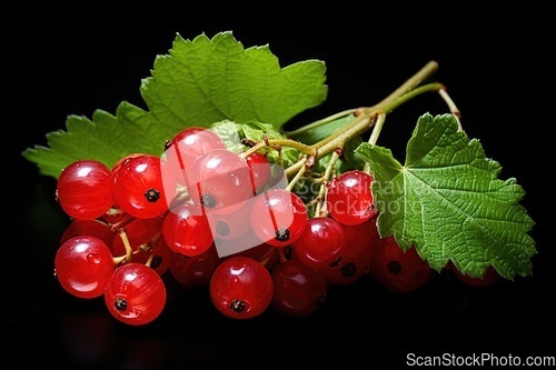 Image of Red currants on black