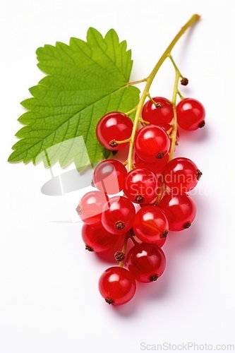 Image of Red currants on white