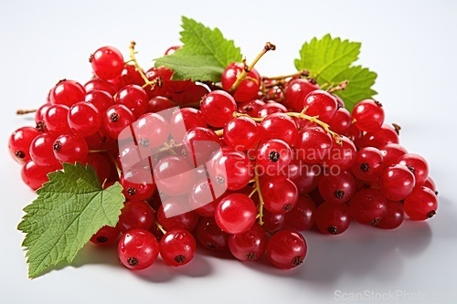 Image of Red currants on white