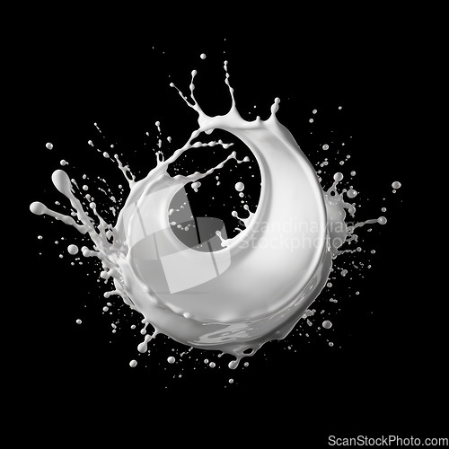 Image of Milk splash on black