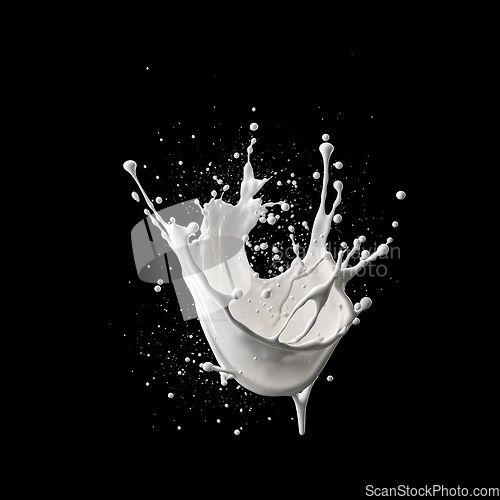 Image of Milk splash on black