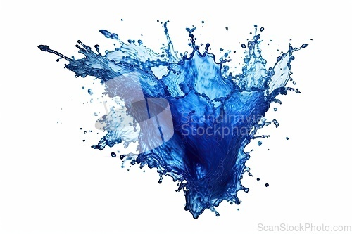 Image of Blue water splash on white