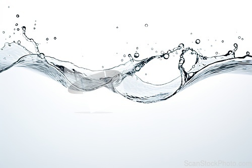 Image of Water wave and splash on white