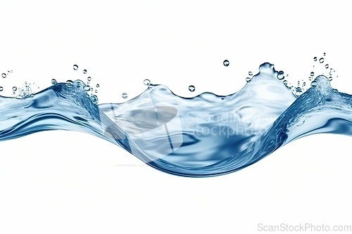 Image of Water wave and splash on white