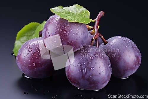 Image of Purple plum on black