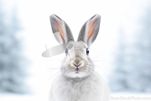 Image of Rabbit in winter forest