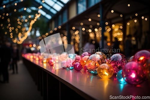 Image of Elements of decor party with light bulbs