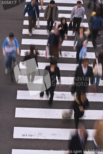 Image of People crossing the street