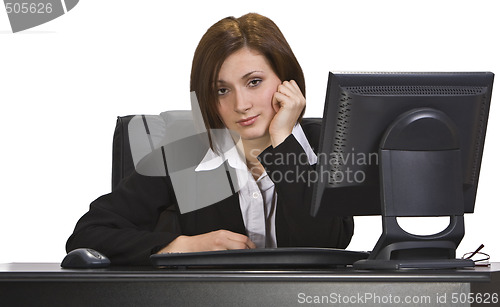 Image of Bored businesswoman