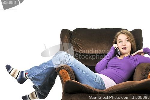 Image of Teenage girl talking on a phone