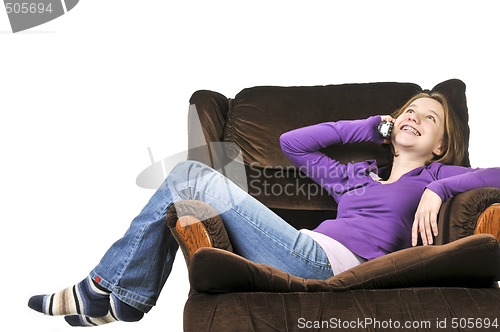 Image of Teenage girl talking on a phone