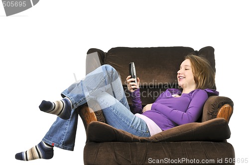 Image of Teenage girl talking on a phone