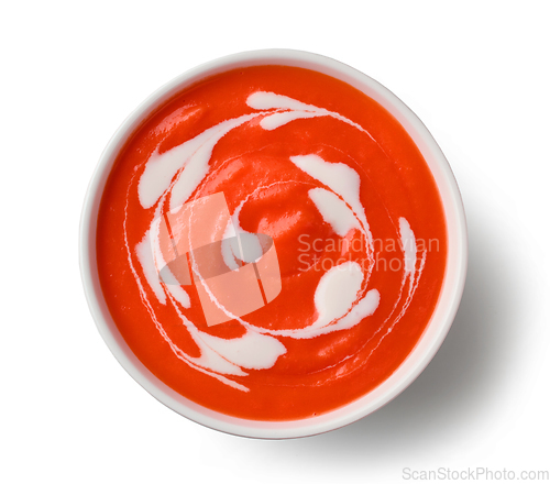 Image of bowl of tomato cream soup