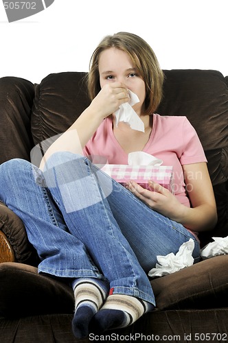 Image of Teenage girl with a cold