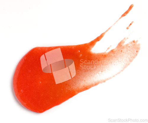 Image of tomato puree on white background