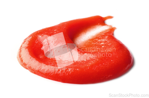 Image of tomato puree on white background