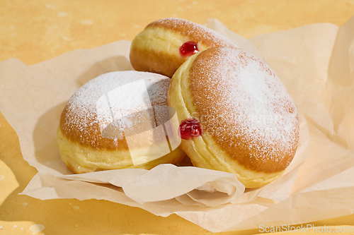 Image of freshly baked jelly donuts