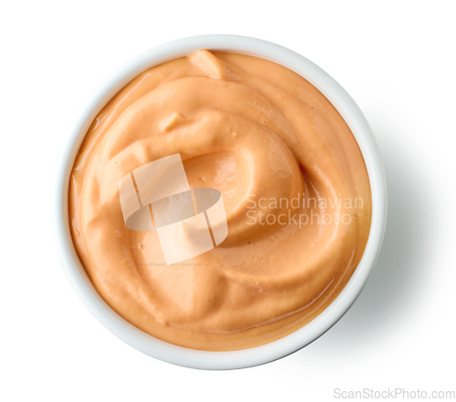 Image of orange color dip sauce