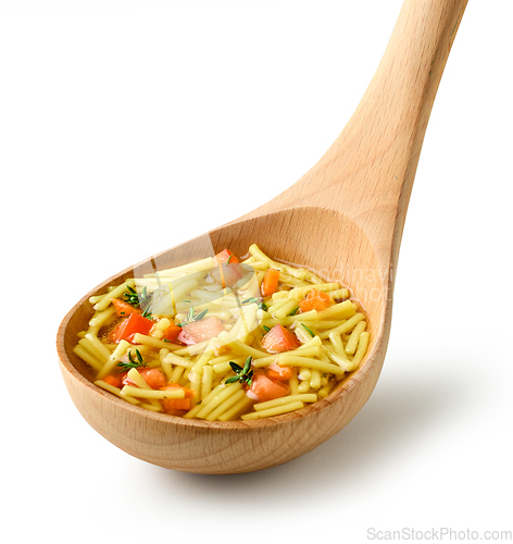 Image of noodles and vegetable soup