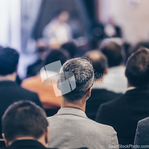 Image of Round table discussion at business conference event.