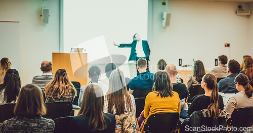 Image of Audience in lecture hall on scientific conference.