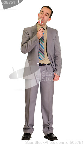 Image of Businessman Eating Candy