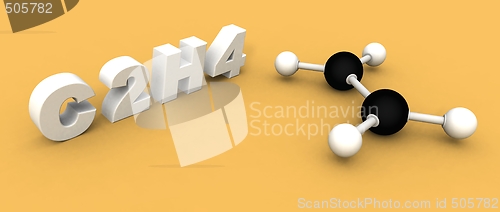 Image of ethylene molecule C2H4