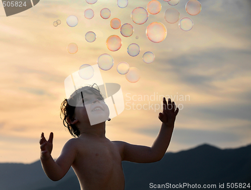 Image of Boy with bubbles