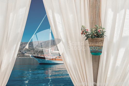 Image of summer sea and yacht