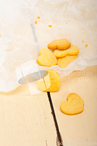 Image of heart shaped shortbread valentine cookies