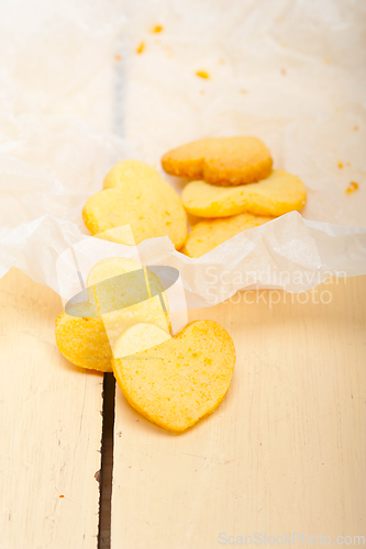 Image of heart shaped shortbread valentine cookies