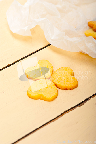 Image of heart shaped shortbread valentine cookies