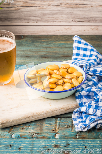 Image of Tasty lupins and glass of beer