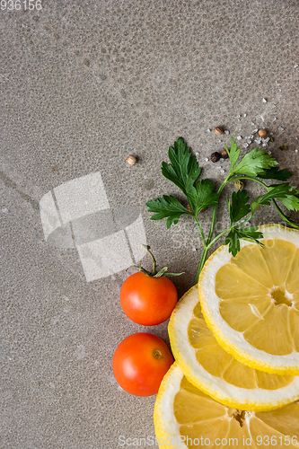 Image of Vegetables on concrete background