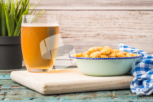 Image of Tasty lupins and glass of beer