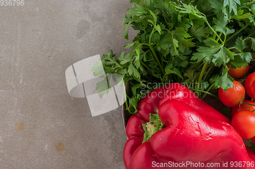 Image of Vegetables on concrete background