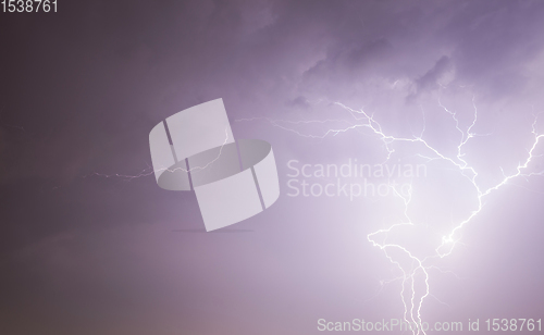 Image of lightning discharge during thunderstorms