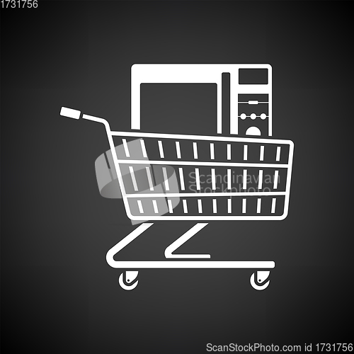 Image of Shopping Cart With Microwave Oven Icon