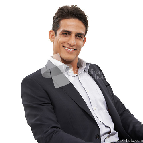 Image of Hes got the right attitude towards business. Portrait of a confident looking young businessman.