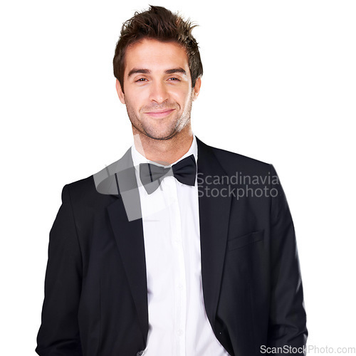 Image of All class. Studio portrait of a handsome young man wearing a tuxedo.