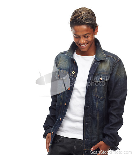 Image of Youthful confidence. Studio shot of a young man isolated on white.