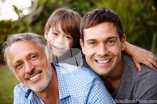 Image of Three generations of heartbreakers. A close family spending time together at home.